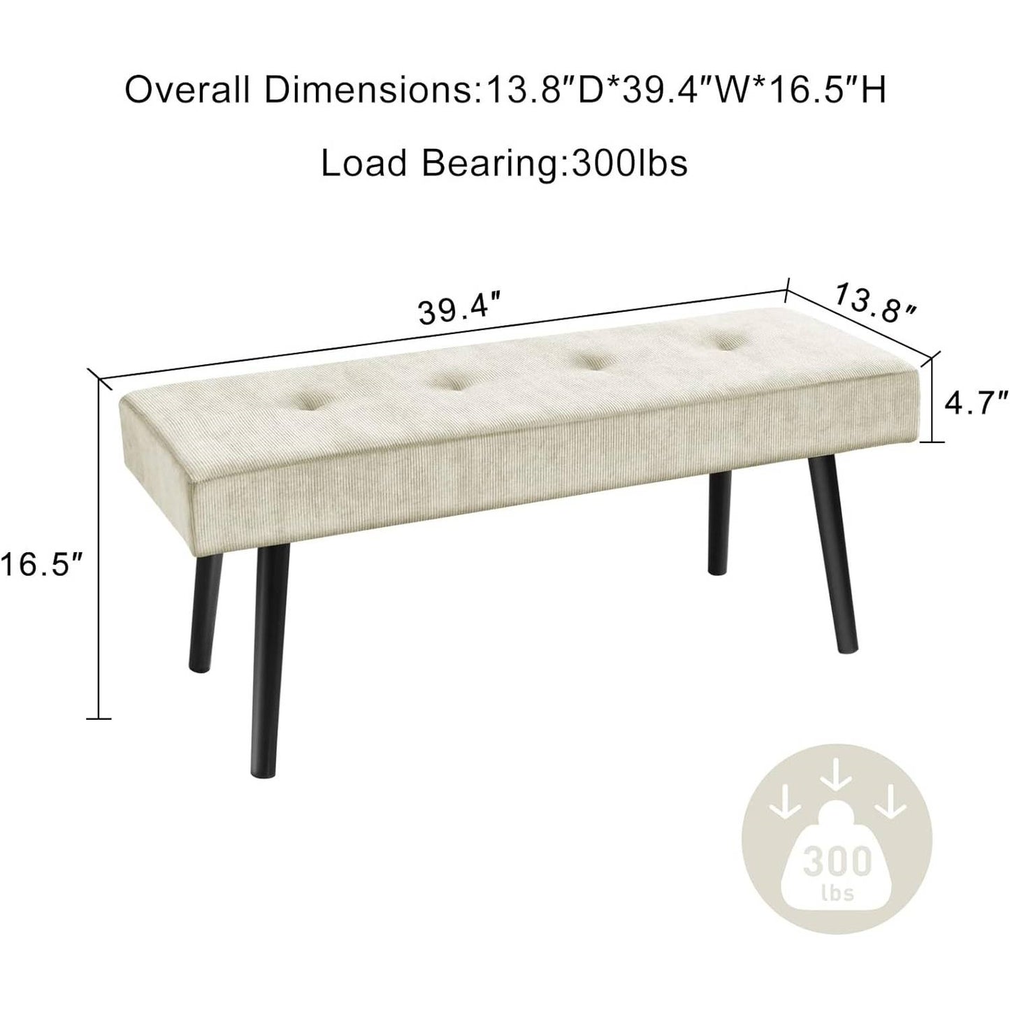 The Urban Corduroy Bench- Spa Collection