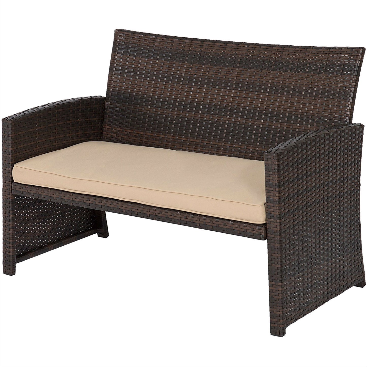 The Wicker Whisper 4-Piece Patio Lounge Set- Glamorocean Collection