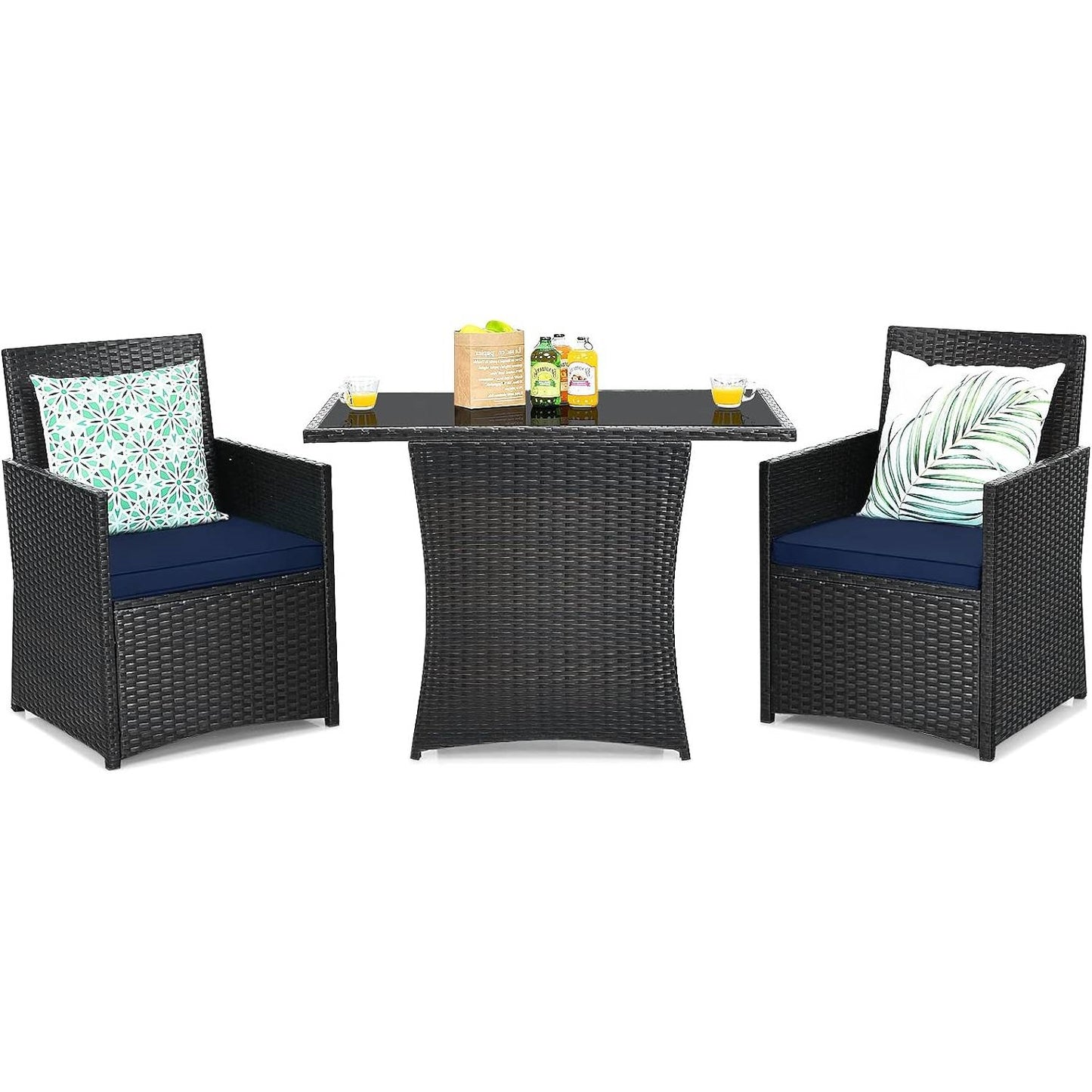 The Cozy Cove 3-Piece Patio Bistro Set- Glamorocean Collection