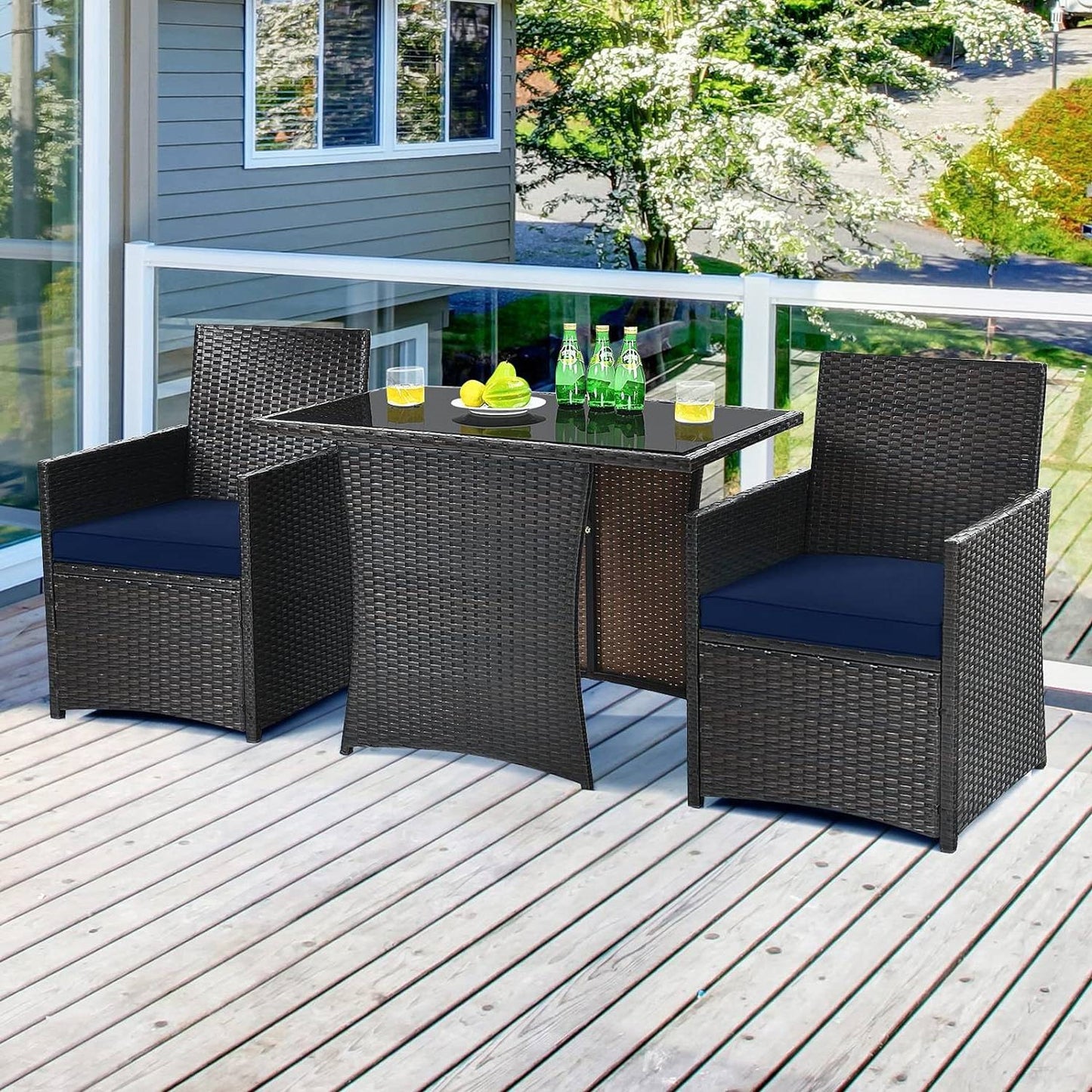 The Cozy Cove 3-Piece Patio Bistro Set- Glamorocean Collection