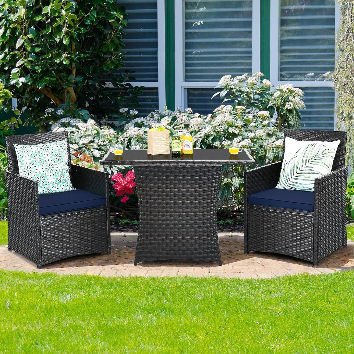 The Cozy Cove 3-Piece Patio Bistro Set- Glamorocean Collection