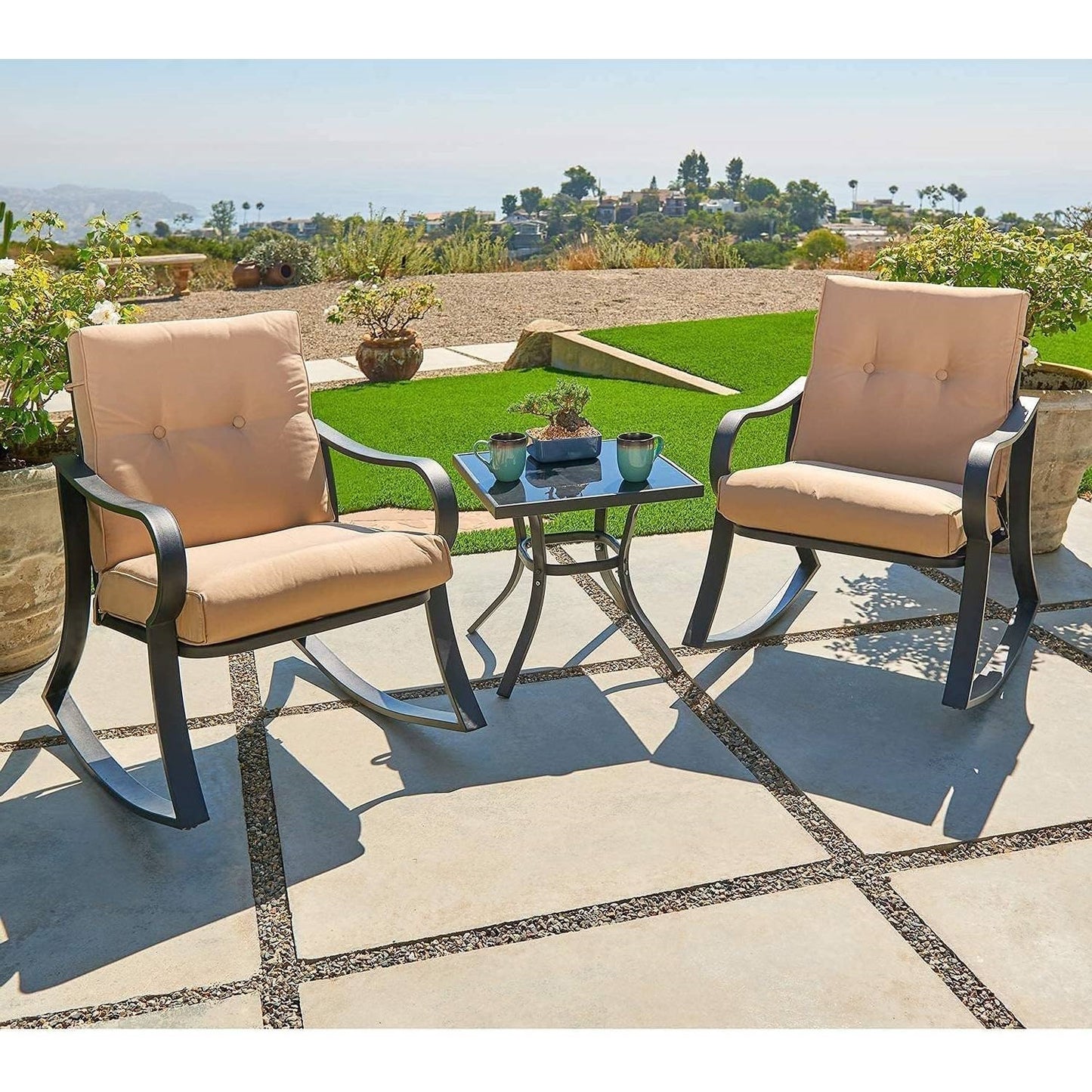 The Rock & Rosé 3-Piece Patio Bliss Set- Glamorocean Collection