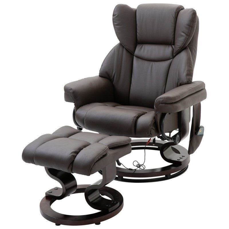 The Boss Mode Recliner & Ottoman Massage Throne- Earth Tone Collection