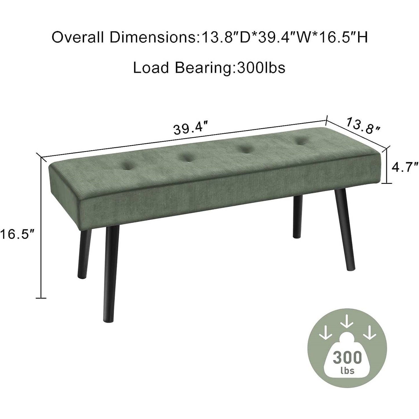 The Urban Corduroy Bench- Spa Collection