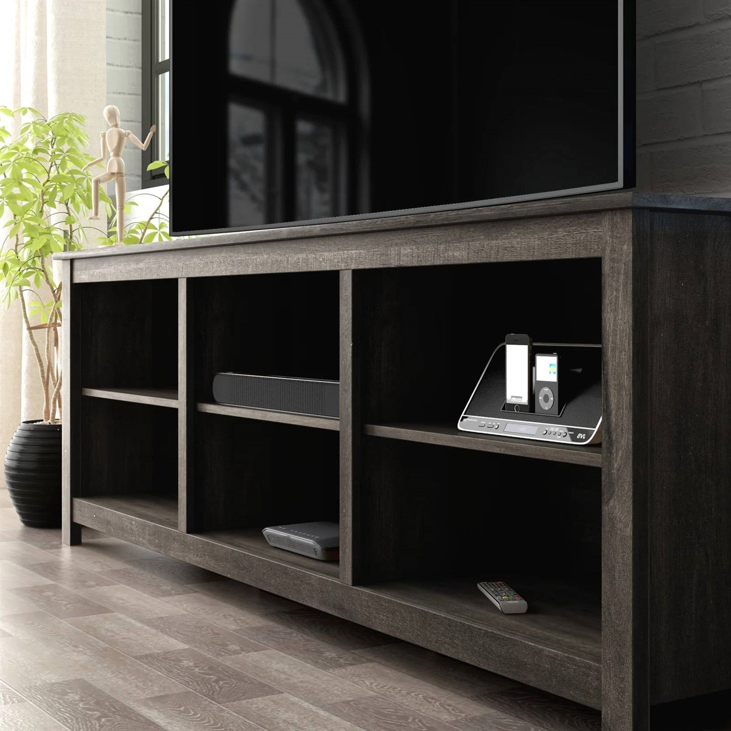 The Mainstage 70" TV Console – Dark Walnut Swagger- Glamorocean Collection