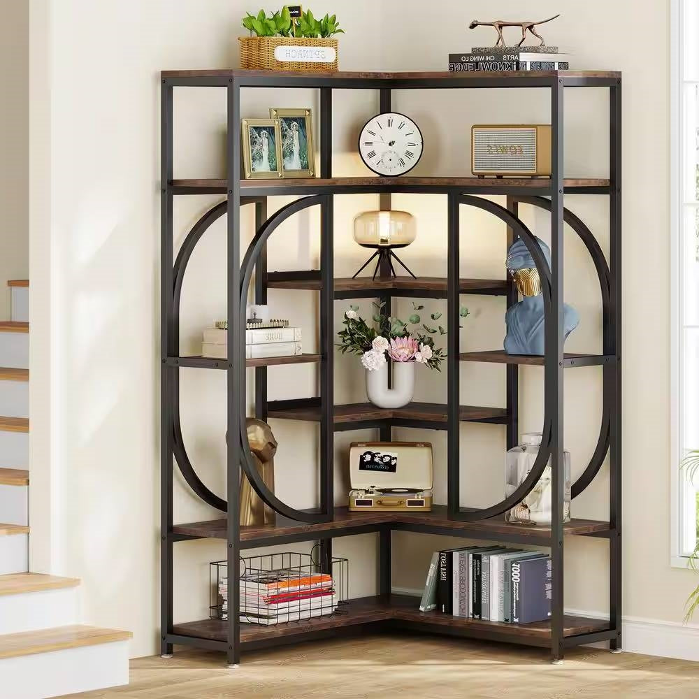 The Corner Command Bookcase- Earth Tone Collection
