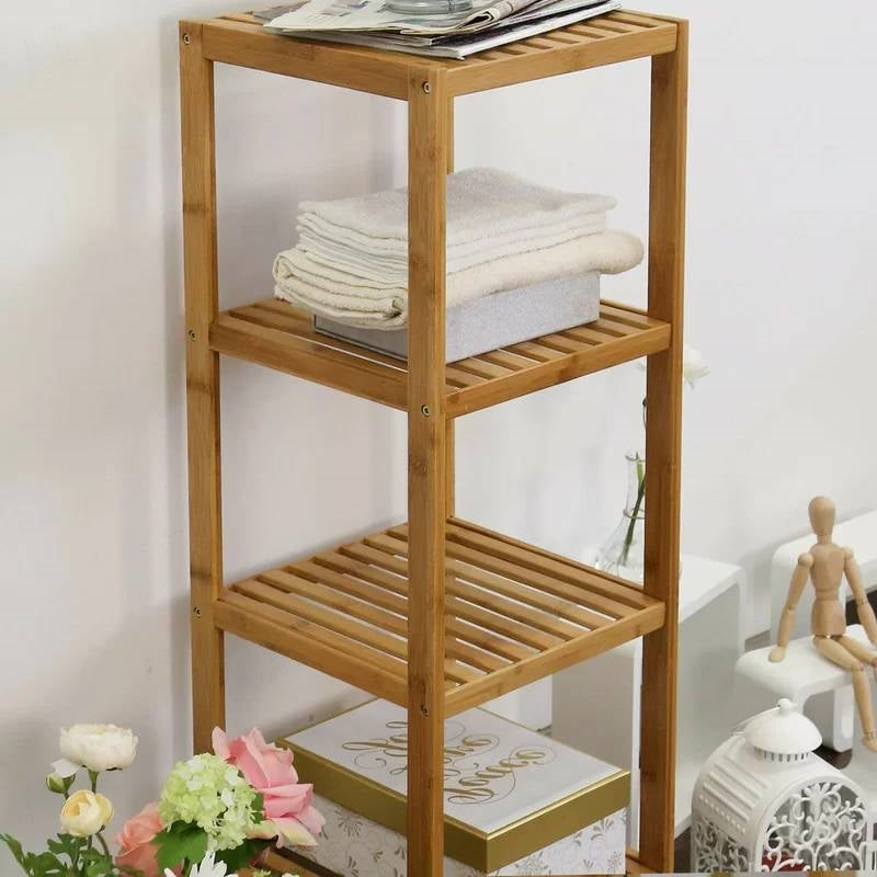 The Bamboo Luxe 4-Tier Storage Tower- Spa Collection