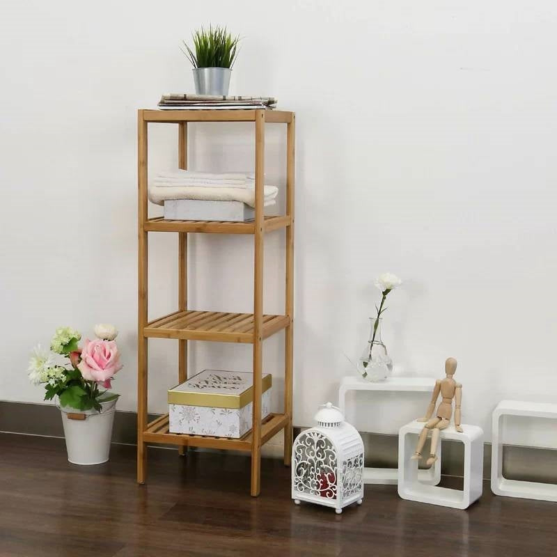The Bamboo Luxe 4-Tier Storage Tower- Spa Collection