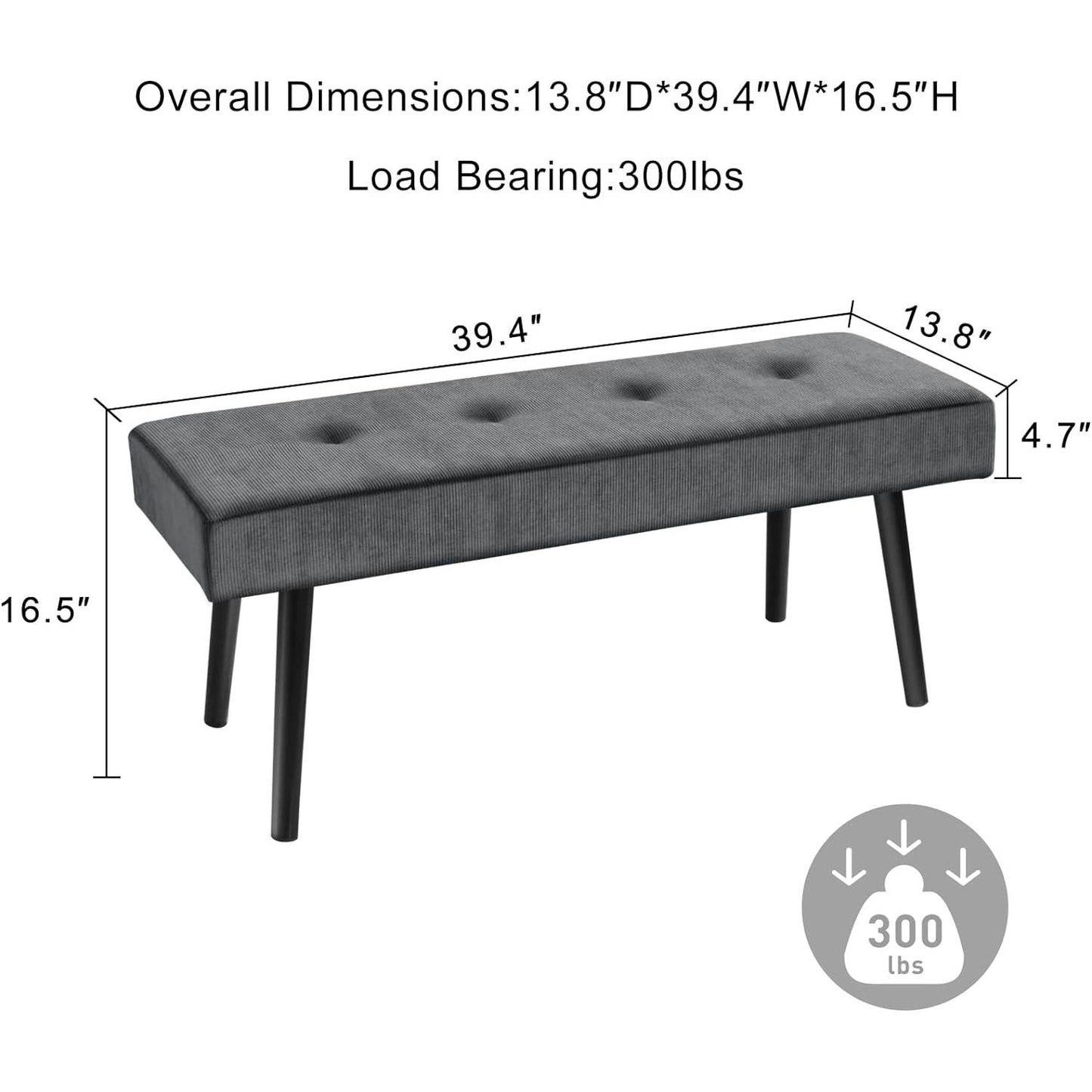 The Urban Corduroy Bench- Spa Collection