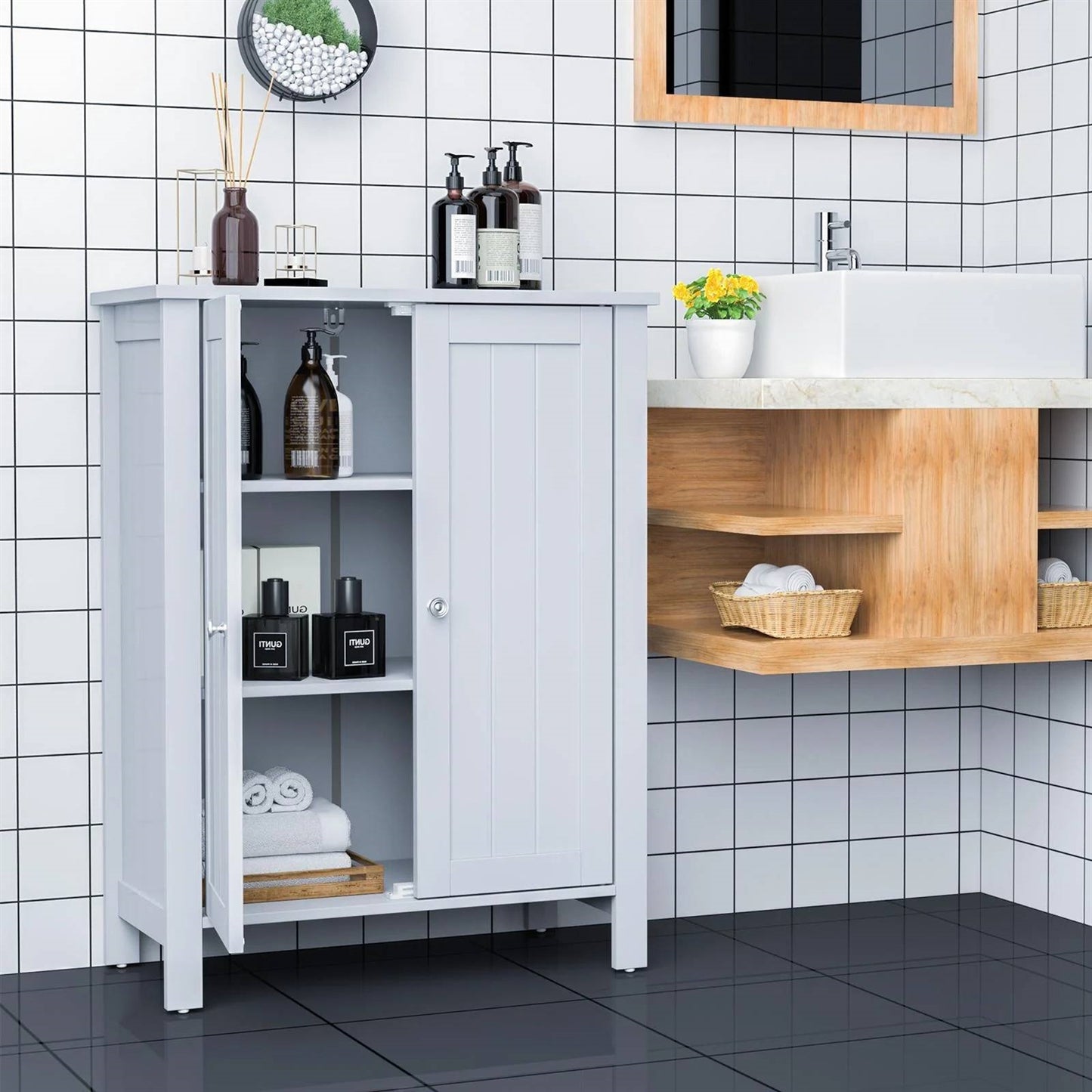 The Rustic Edge Storage Cabinet- Spa Collection