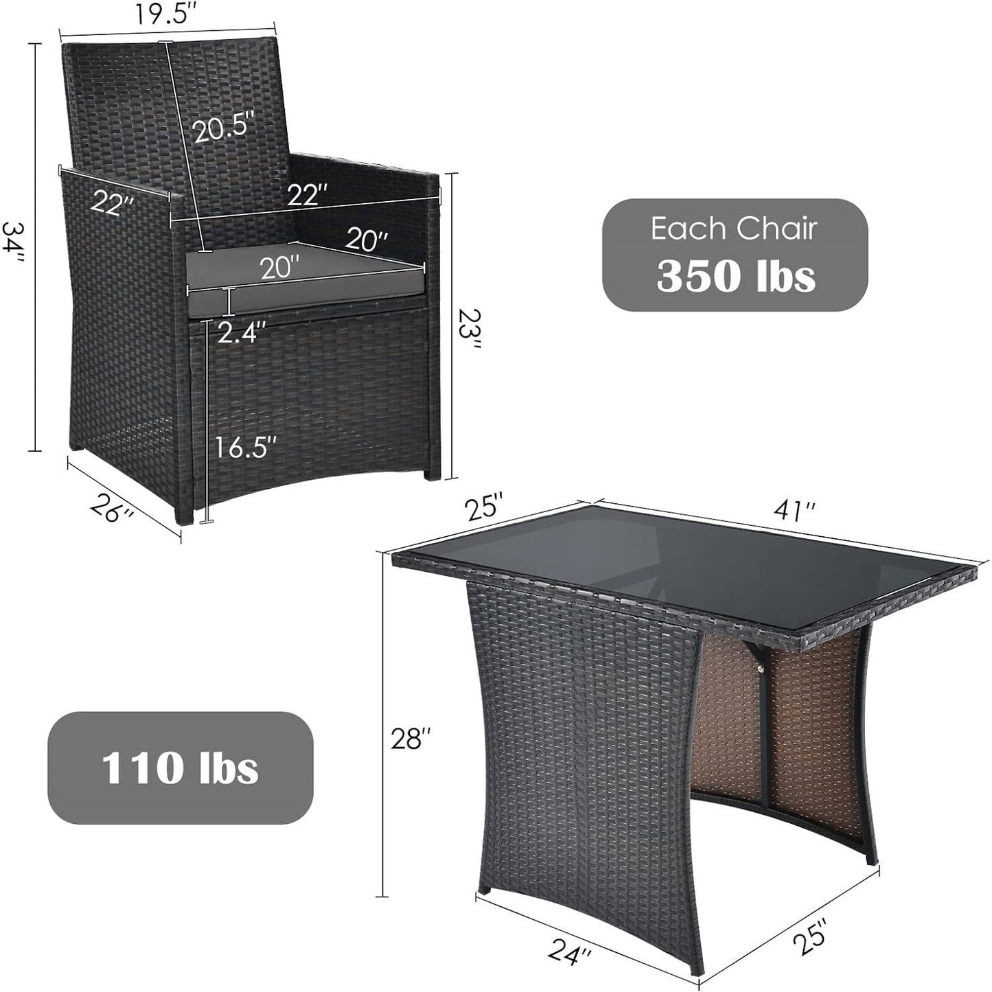 The Cozy Cove 3-Piece Patio Bistro Set- Glamorocean Collection