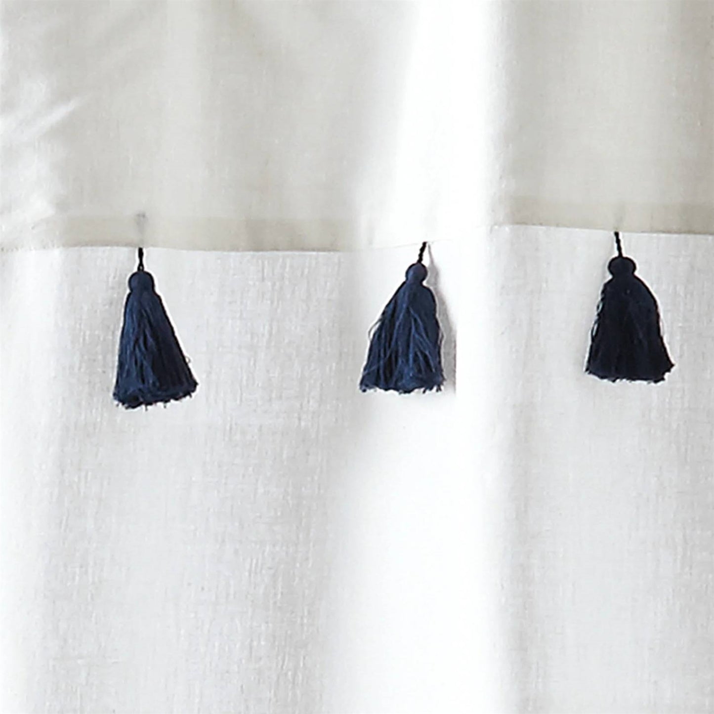 Tassel Wave Coastal Stripes Shower Curtain- Spa Collection