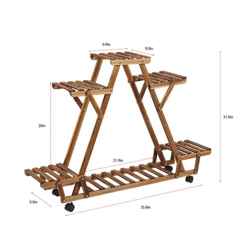 The Pine Parade on Wheels Plant Stand- Earth Tone Collection
