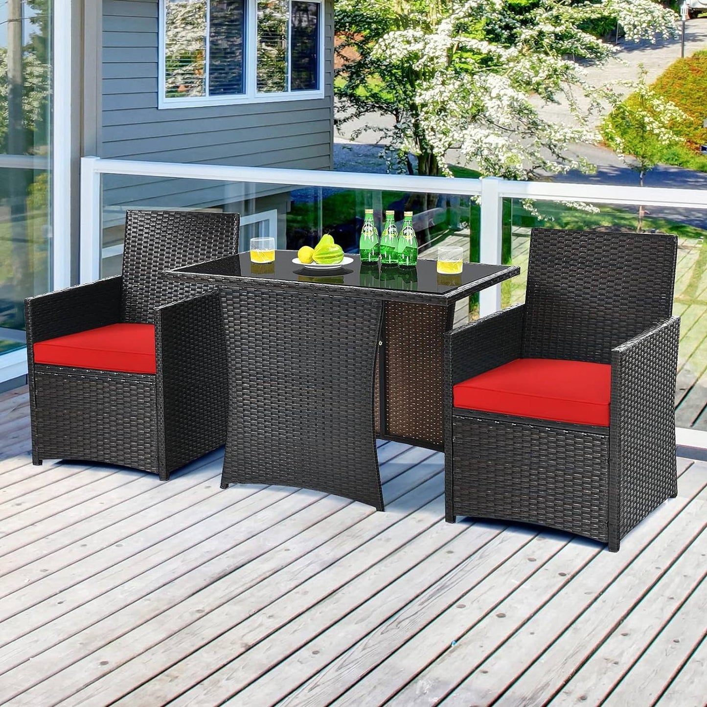 The Cozy Cove 3-Piece Patio Bistro Set- Glamorocean Collection