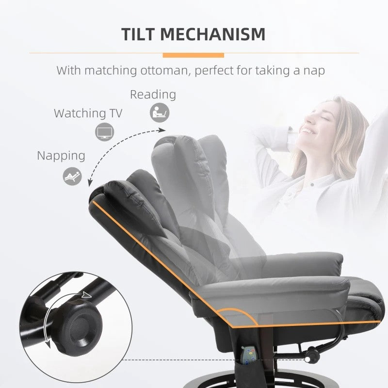 The Boss Mode Recliner & Ottoman Massage Throne- Earth Tone Collection
