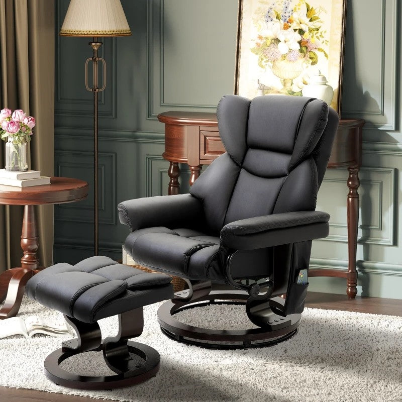The Boss Mode Recliner & Ottoman Massage Throne- Earth Tone Collection