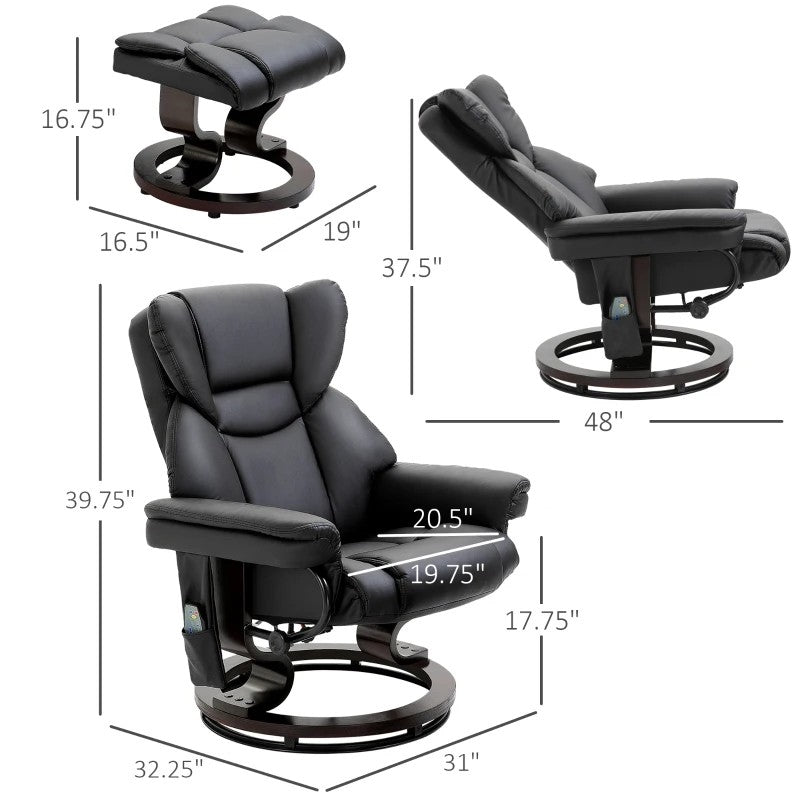 The Boss Mode Recliner & Ottoman Massage Throne- Earth Tone Collection