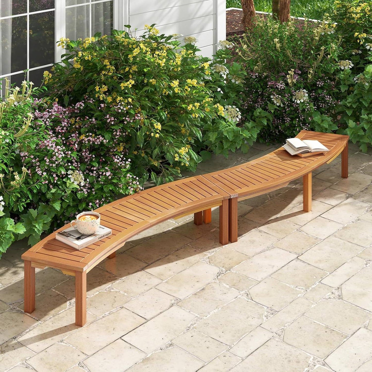 The Curve Appeal Outdoor Bench Set- Glamorocean Collection