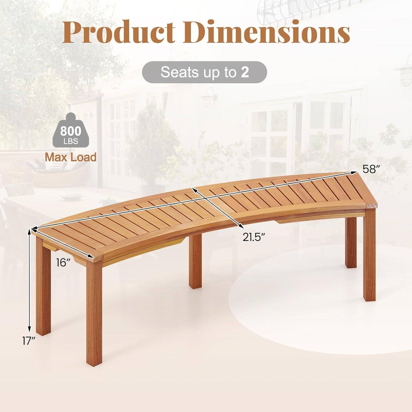 The Curve Appeal Outdoor Bench Set- Glamorocean Collection