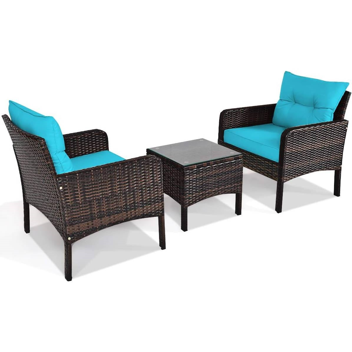 The Chill Charm 3-Piece Rattan Patio Set-Glamorocean Collection