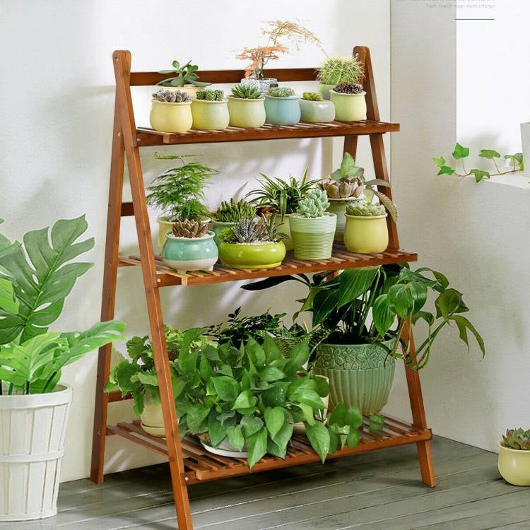Bamboo Bloom Boss Plant Stand- Earth Tone Collection