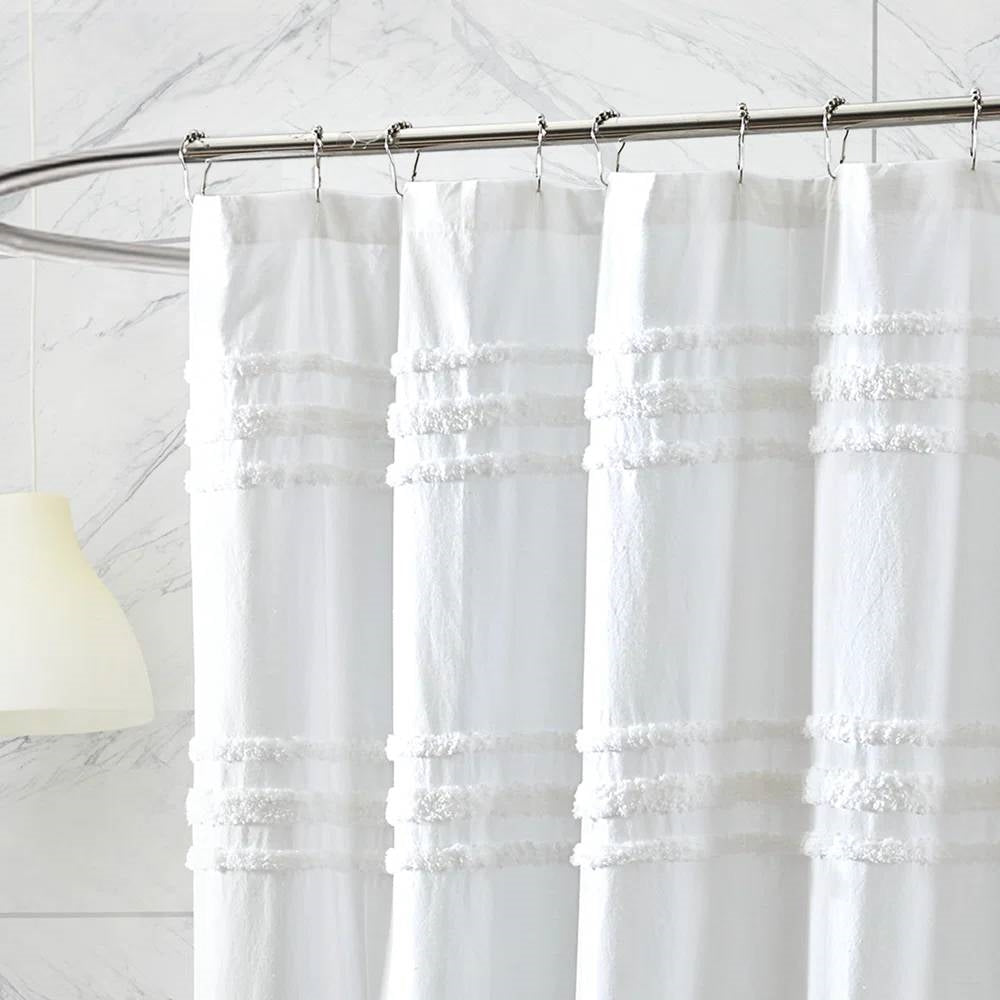 Chic Stripe Chenille Shower Curtain- Spa Collection