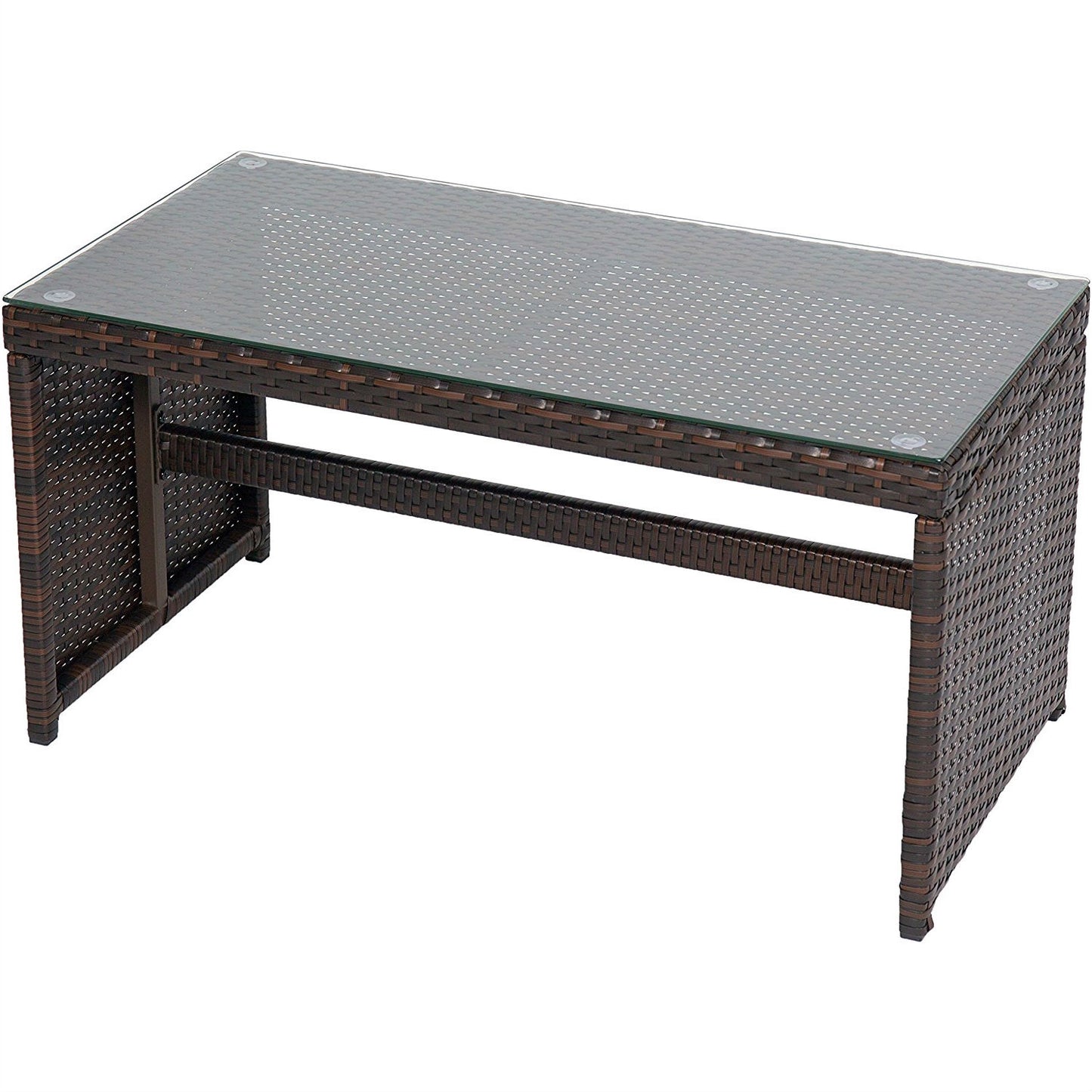 The Wicker Whisper 4-Piece Patio Lounge Set- Glamorocean Collection