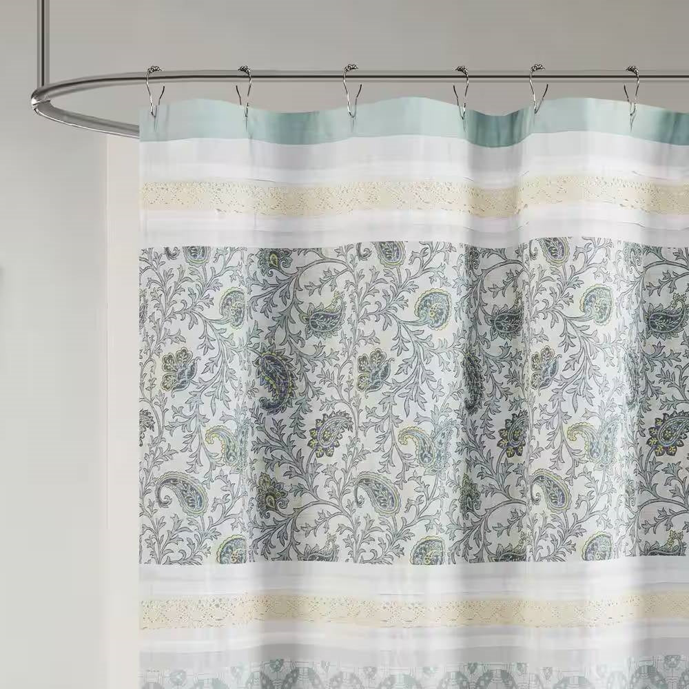 Seaside Paisley Bliss Shower Curtain- Spa Collection