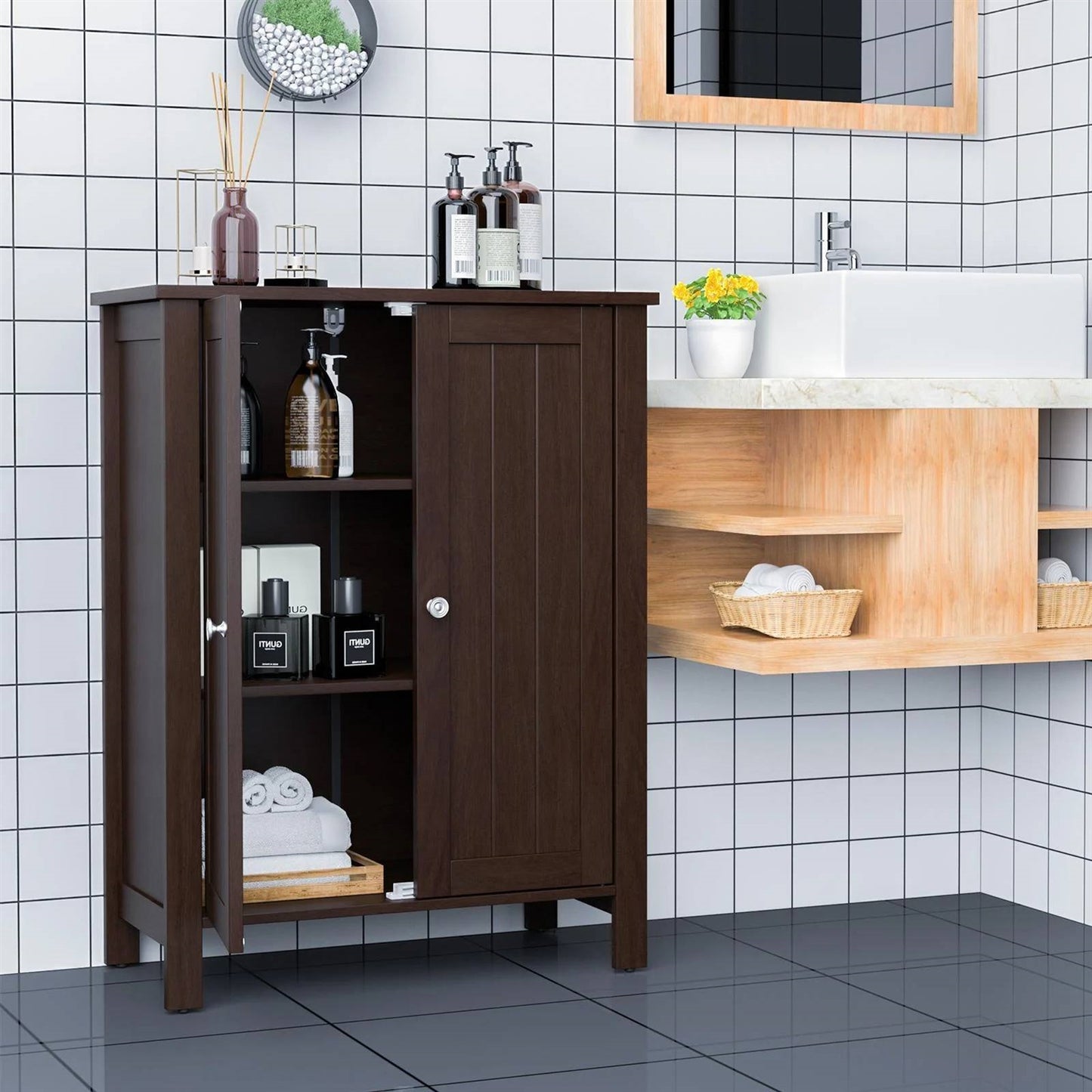 The Rustic Edge Storage Cabinet- Spa Collection