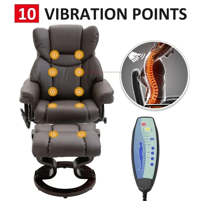 The Boss Mode Recliner & Ottoman Massage Throne- Earth Tone Collection