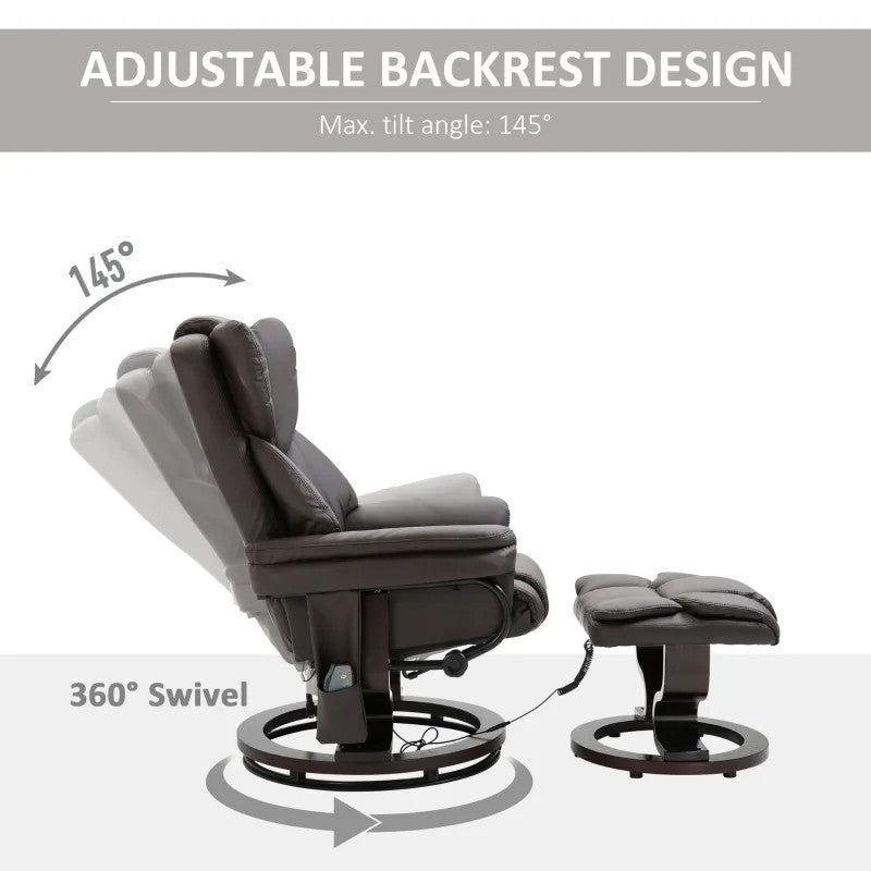 The Boss Mode Recliner & Ottoman Massage Throne- Earth Tone Collection