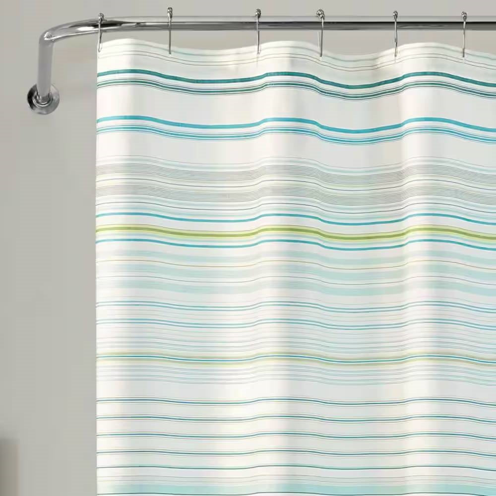 Coastal Breeze Cabana Stripe Shower Curtain- Spa Collection