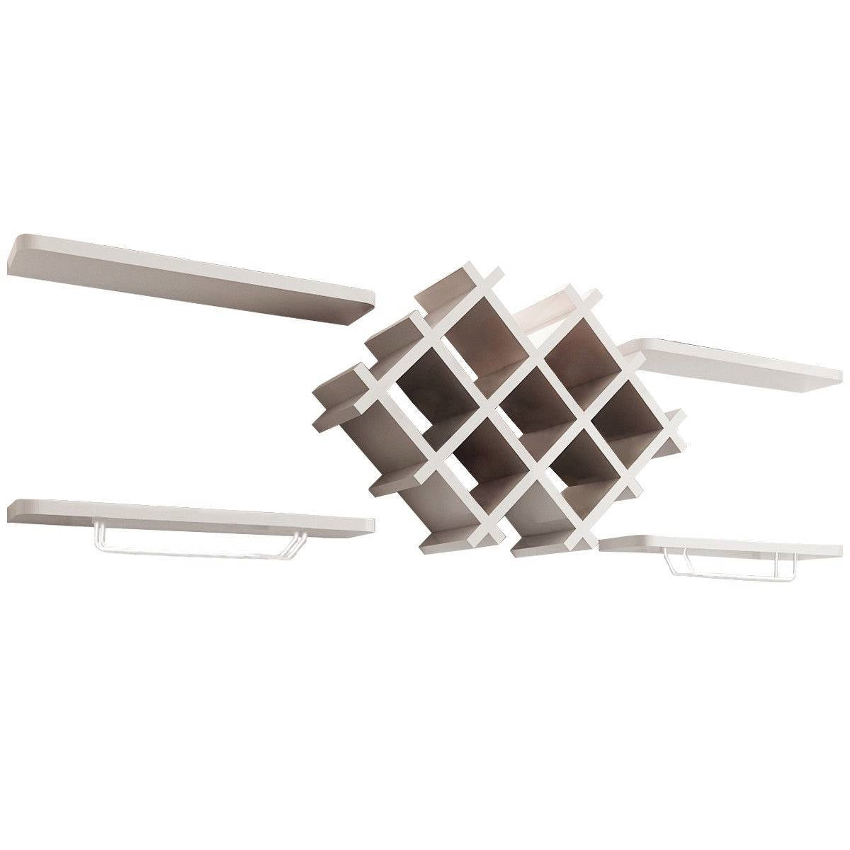 Sip & Display Wall-Mounted Wine Rack Set- Earth Tone Collection
