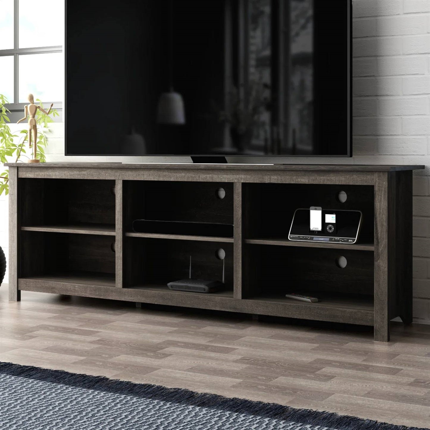The Mainstage 70" TV Console – Dark Walnut Swagger- Glamorocean Collection