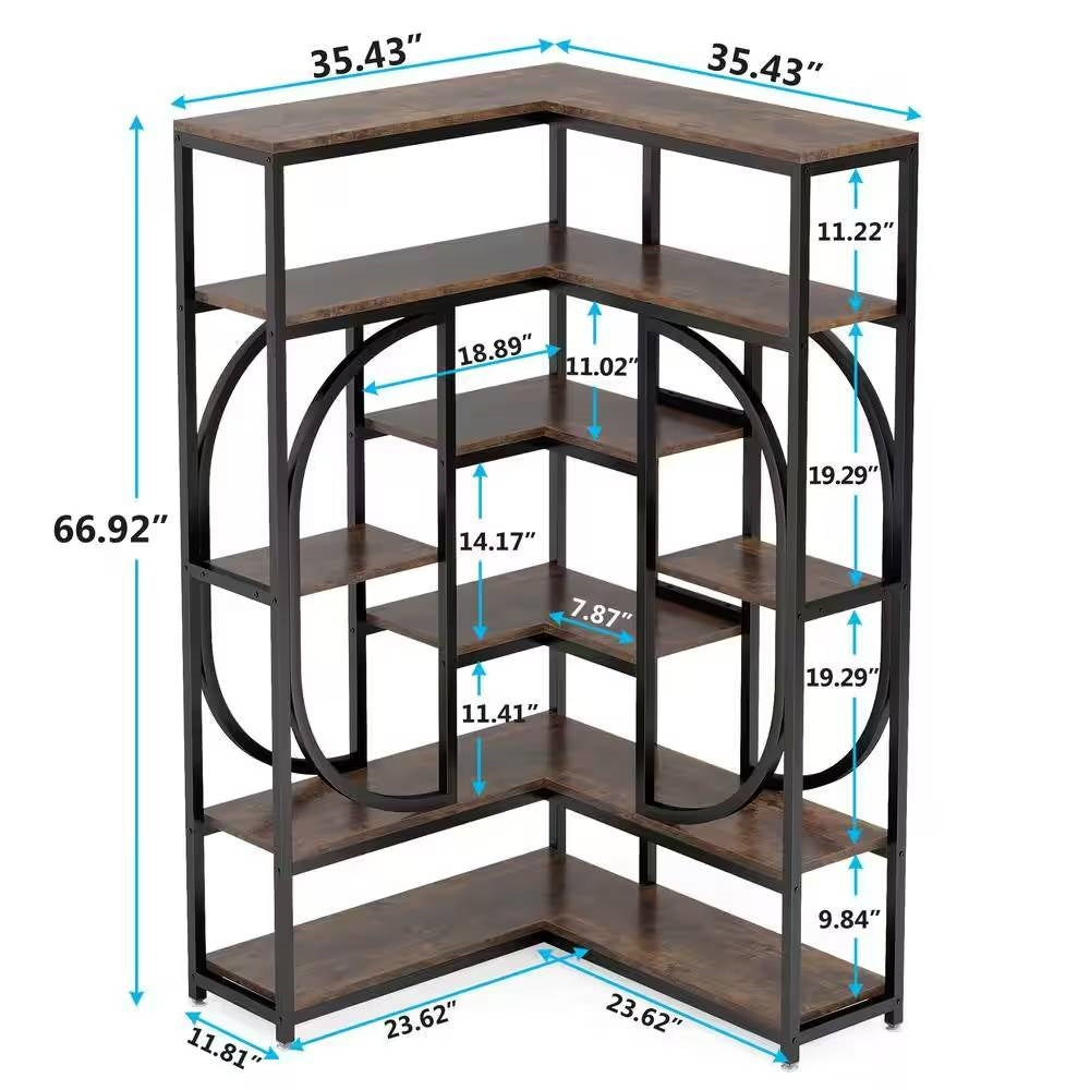 The Corner Command Bookcase- Earth Tone Collection