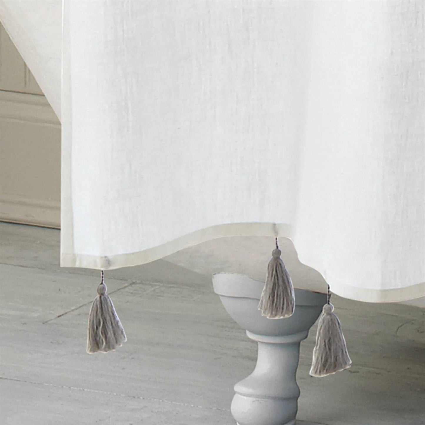 Tassel Wave Coastal Stripes Shower Curtain- Spa Collection