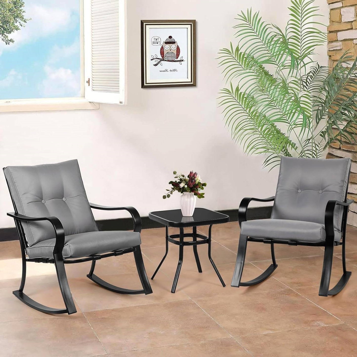 The Rock & Rosé 3-Piece Patio Bliss Set- Glamorocean Collection