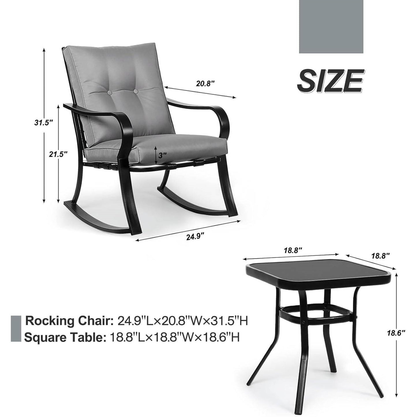 The Rock & Rosé 3-Piece Patio Bliss Set- Glamorocean Collection