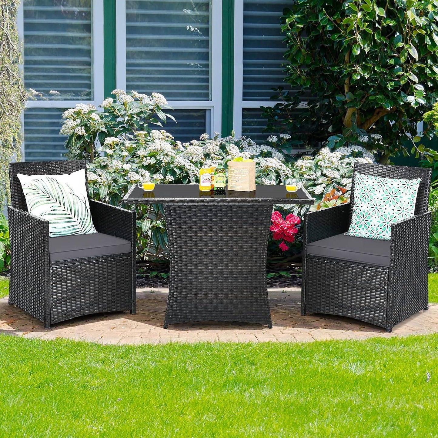 The Cozy Cove 3-Piece Patio Bistro Set- Glamorocean Collection