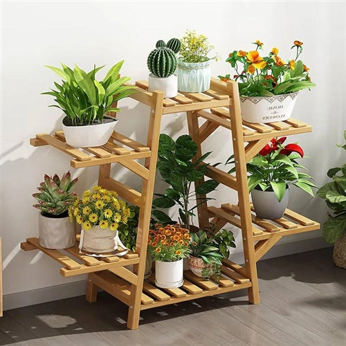 Bamboo Babe Tiered Tower Plant Stand- Earth Tone Collection