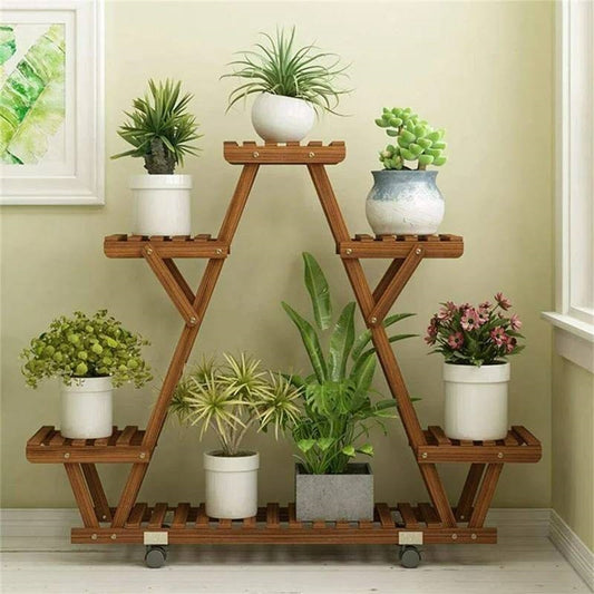 The Pine Parade on Wheels Plant Stand- Earth Tone Collection