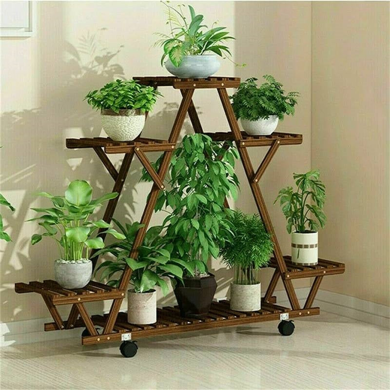 The Pine Parade on Wheels Plant Stand- Earth Tone Collection