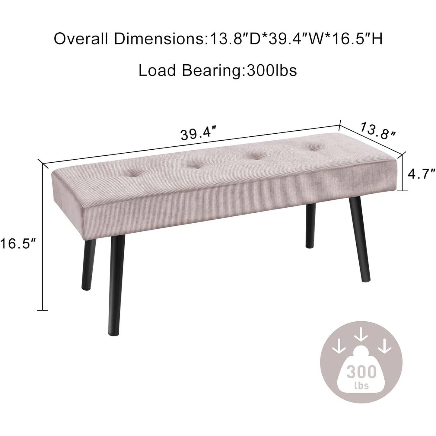 The Urban Corduroy Bench- Spa Collection