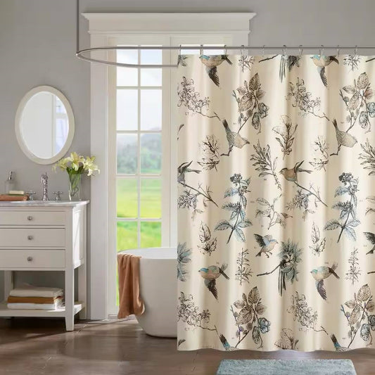 Vintage Aviary Shower Curtain- Spa Collection