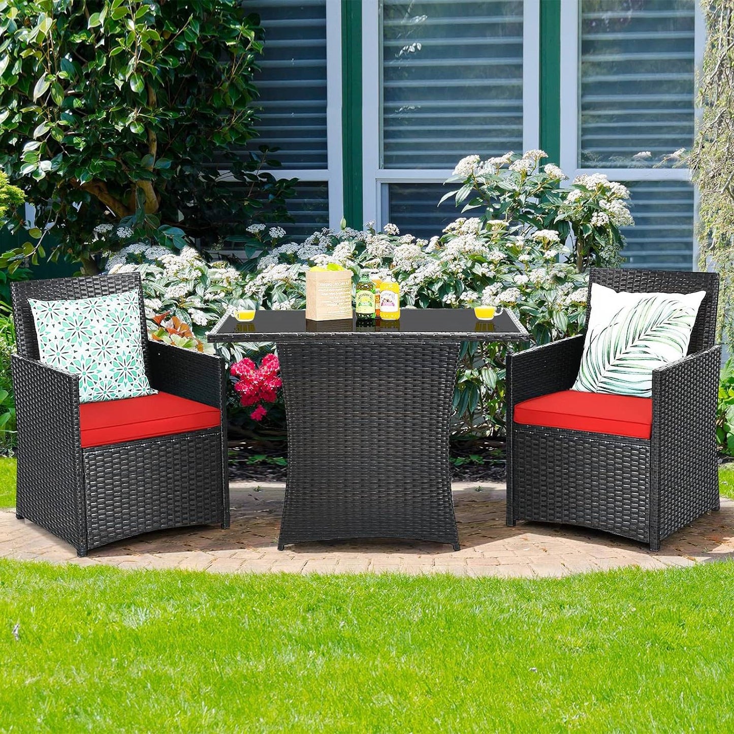 The Cozy Cove 3-Piece Patio Bistro Set- Glamorocean Collection