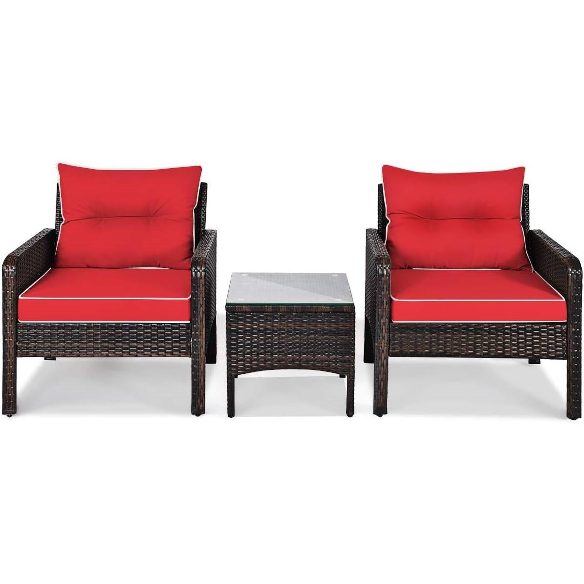The Chill Charm 3-Piece Rattan Patio Set-Glamorocean Collection